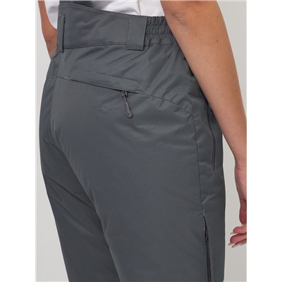 Полукомбинезон брюки горнолыжные больших размеров темно-серого цвета 55222TC