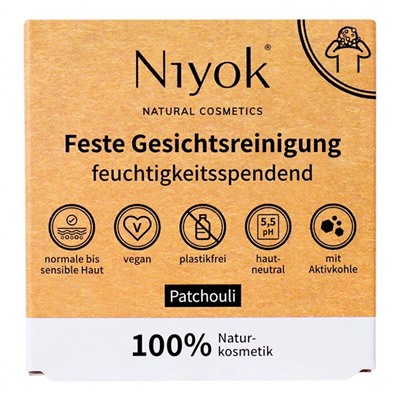 Niyok Feste Gesichtsreinigung Patchouli 80g  Твердое очищающее средство для лица Пачули 80г