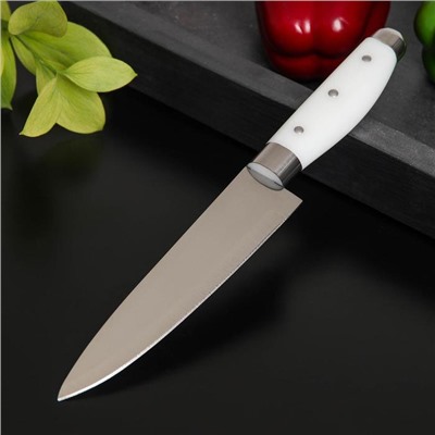 Нож кухонный Доляна «Инканто», лезвие 15 см, цвет белый