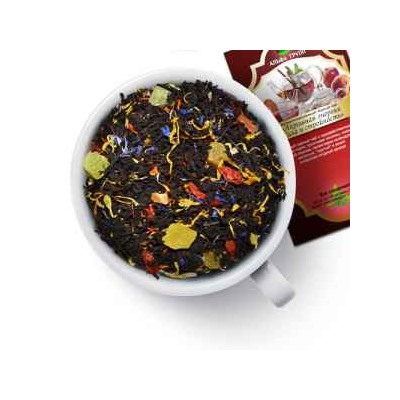 Чай черный "Активная Энергия. Сила и стройность" Элитный черный чай с чудодейственными ягодами годжи,кусочками малины, ананаса, цедрой апельсина, лепестками календулы и василька,"одетый" в яркий цитрусово-ягодный аромат.   808