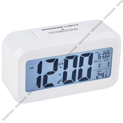 Часы эл. LED дисп,13,5х7.5см,будильник,дата,подсве