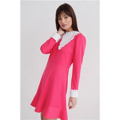 4801 Платье со съёмным воротником розовое