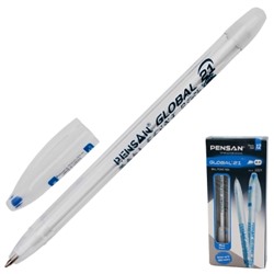 Ручка шариковая синяя 0,5мм Global-21, маслянные чернила (аналог)