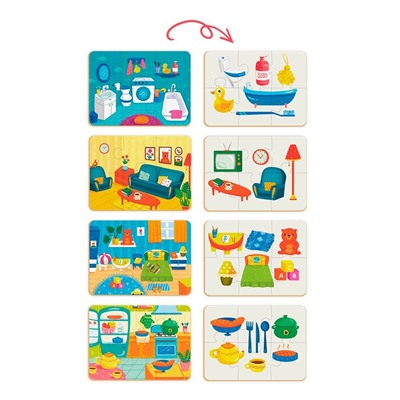 Игровой набор "Мой дом": пазлы и карточки с заданиями