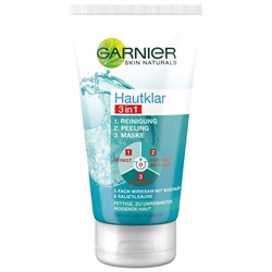 Garnier 3in1 Reinigung + Peeling + Maske Reinigungsgel Hautklar, 1 шт.