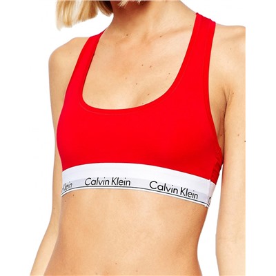 Женский комплект Calvin Klein с чашечками красный: топ и плавки C05