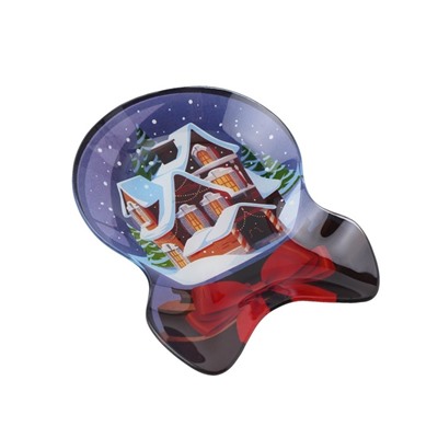 Блюдо стеклянное сервировочное Доляна «Снежный шар», 18,5×13×2 см