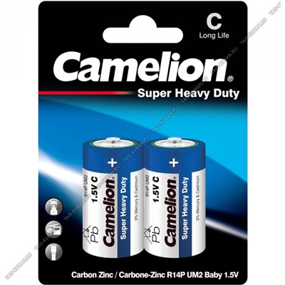 Бат. CAMELION "Super Heavy Duty" blue R14- 2шт.С с