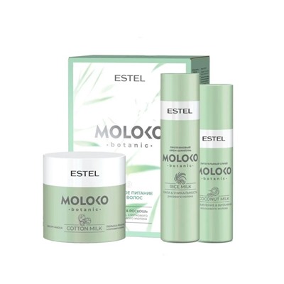 *Набор "Полезное питание для волос" ESTEL Moloko botanic (крем-шампунь 250 мл + спрей 200 мл + маска-йогурт 300 мл)