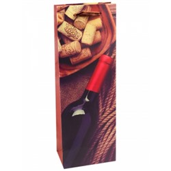 Пакет подарочный ламинированный Бутылка вина, 12x36x8,5 см