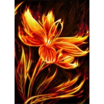 Алмазная живопись 30х40см Огненный цветок