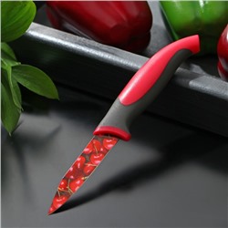 Нож кухонный с антиналипающим покрытием Доляна «Вишенки», лезвие 8 см