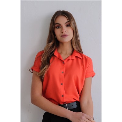 11367 Рубашка с коротким рукавом красно-оранжевая