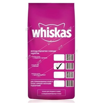 Whiskas корм для кошек подушечки с паштетом Лосось 5кг