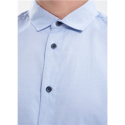 Рубашка голубая из ткани добби