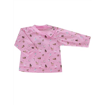 Розовый джемпер с щенками "Милый щенок" для новорождённой девочки (77206)