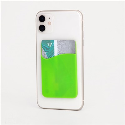 Картхолдер на телефон, силикон, цвет зелёный