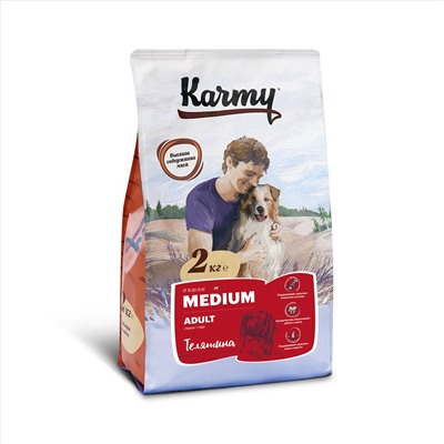 Karmy для собак Medium 10-25 кг Adult Телятина