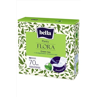 Женские ароматизированные ежедневные прокладки bella FLORA Green tea 70 шт. Bella