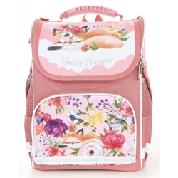Рюкзак BASIC CUTE FOX, 17л, розовый, 38х28х16см, жёсткий каркас, 1 отделение, молния, для девочек
