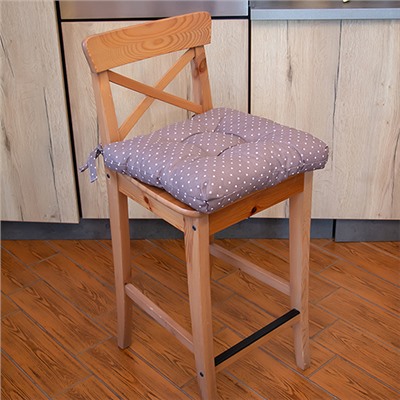 Сидушка на стул с завязками 'Радушная хозяйка (Традиция)' 40х40, рогожка, 'Горошек мокко'