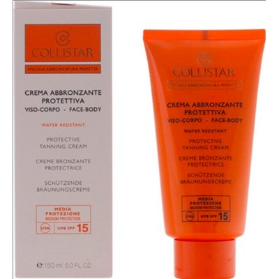 Collistar Sun Protection Protective Tanning Cream, Коллистар Солнцезащитный крем SPF 15 для лица и тела, 150 мл