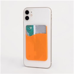 Картхолдер на телефон, силикон, цвет оранжевый