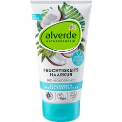 alverde NATURKOSMETIK Haarkur Feuchtigkeit Bio-Kokosmilch, 150 ml Блеск-Кондиционер для тусклых и ломких волос с кокосовым молоком, 150 мл