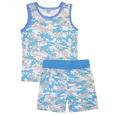 Пижама (майка, шорты) с динозаврами "SLEEPY CHILD" для мальчика (2840617)