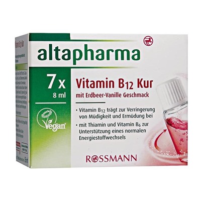 altapharma Vitamin B12 Kur Trinkfl?schchen Бутылочки с витамином В12 с клубнично-ванильным ароматом 56 г