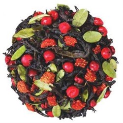 Чай черный "Солнечные ягоды" Индийский крупнолистовой чай с ягодами малины, клубники, вишни, листьев брусники и лепестками василька, с замечательным ароматом лесных ягод