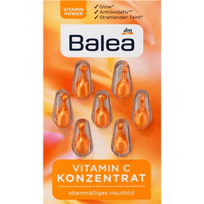 Balea Konzentrat Vitamin C, Балеа Концентрат Витамина C, капсулы для лица, 5упх7 шт.