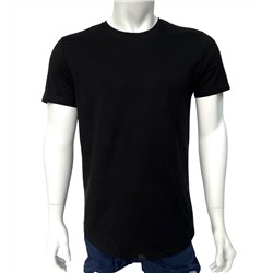 Черная мужская футболка K S C Y с небольшим принтом  №500