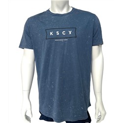 Серо-синяя мужская футболка K S C Y  №516