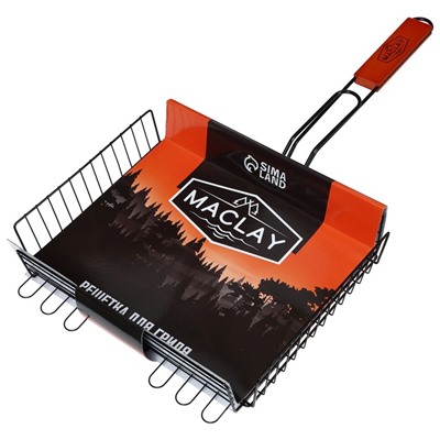 Решётка-гриль для мяса Maclay Premium, хромированная сталь, р. 57 x 31 см, рабочая поверхность 31 x 28 см