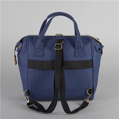 Сумка-рюкзак на колёсах, с сумкой-трансформером, отдел на молнии, наружный карман, цвет синий