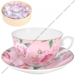 Чай-12пр 260мл "Чайные розы/Розовая" (бл-круг/чаш-