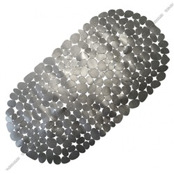 Коврик "Лунный камень" овал, серый (36х69см) на пр