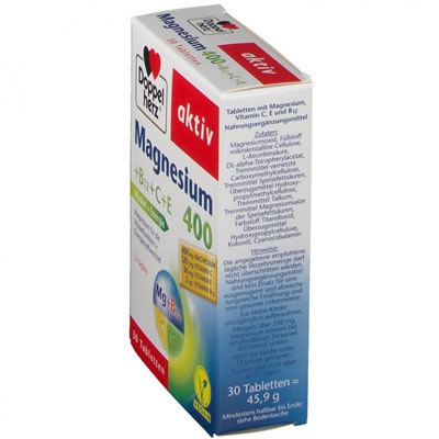 Doppelherz (Доппельхерц) aktiv Magnesium 400 +B12+C+E 30 шт