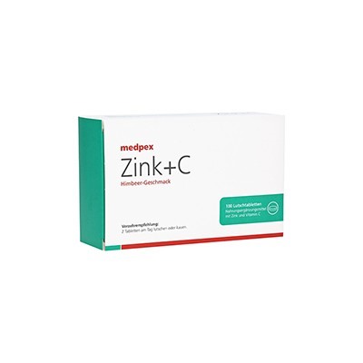 medpex Zink+C Himbeer Леденцы с цинком и витамином С, 100 шт