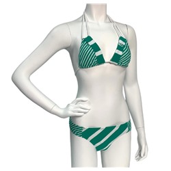 Зеленый купальник RIPCURL с белыми полосками  №7559