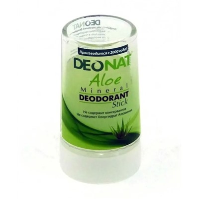 Дезодорант-Кристалл "ДеоНат" с соком алоэ (стик зеленый), 40 г