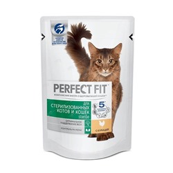 PERFECT FIT корм для стерилизованных кошек Курица 75г (28)