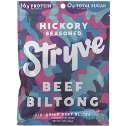 Stryve Foods, Beef Biltong, Air-Dried Beef Slices, Hickory Seasoned, 2.25 oz (64 g)