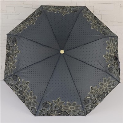 Зонт полуавтоматический «Цветочный узор», 3 сложения, 8 спиц, R = 47 см, рисунок МИКС