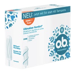 o.b. Tampons ProComfort Super 54 St, O.B. Тампоны ПроКомфорт Супер 4 капли 54 шт, 1 упаковка (54 штуки)