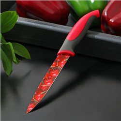 Нож с антиналипающим покрытием Доляна «Вишенки», лезвие 12 см