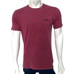 Бордовая мужская футболка NXP  №531