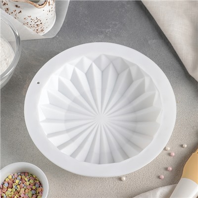 Форма силиконовая для муссовых десертов и выпечки Доляна «Оригами», 18,5×18,5 см, цвет белый