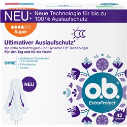 o.b. Tampons Extra Protect Tag+Nacht Super 42 St, O.B. Тампоны Super Экстра защита День+Ночь 4 капли,  42 шт, 1 упаковка